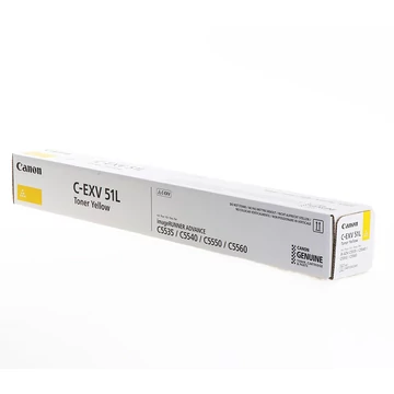 Canon C-EXV51L Toner Yellow 26.000 oldal kapacitás Canon C-EXV51L Toner Yellow 26.000 oldal kapacitás