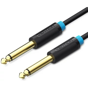 Vention 6.5mm jack/M -> 6.5mm jack/M kábel, (fekete, aranyozott), 1,5m, kábel Vention 6.5mm jack/M -> 6.5mm jack/M kábel, (fekete, aranyozott), 1,5m, kábel