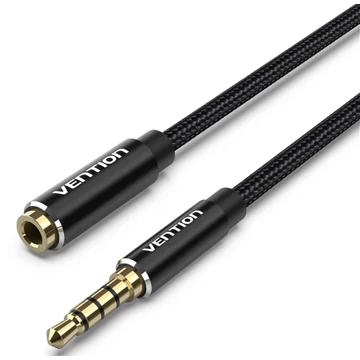 Vention 3.5mm jack/M -> 3.5mm/F , (hosszabbító,audio,fekete),10m, kábel Vention 3.5mm jack/M -> 3.5mm/F , (hosszabbító,audio,fekete),10m, kábel