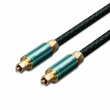 Vention Toslink optikai,  (audio,réz, szövet, zöld), 5m, kábel Vention Toslink optikai,  (audio,réz, szövet, zöld), 5m, kábel