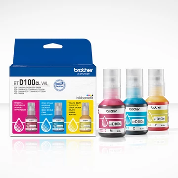 Brother BTD100CLVAL Tintatartály csomag CMY 3*48,8ml Brother BTD100CLVAL Tintatartály csomag CMY 3*48,8ml