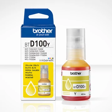 Brother BTD100Y Tintatartály Yellow 48,8 ml 5.000 oldal kapacitás Brother BTD100Y Tintatartály Yellow 48,8 ml 5.000 oldal kapacitás