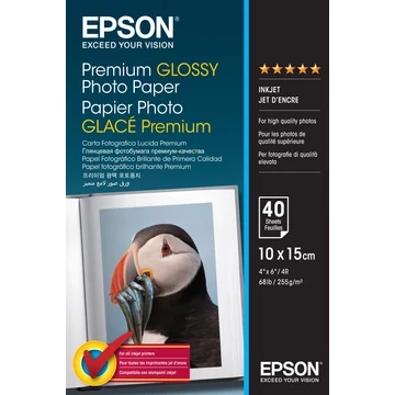 Epson prémium fényes fotópapír (10x15, 40 lap, 255g) Epson prémium fényes fotópapír (10x15, 40 lap, 255g)