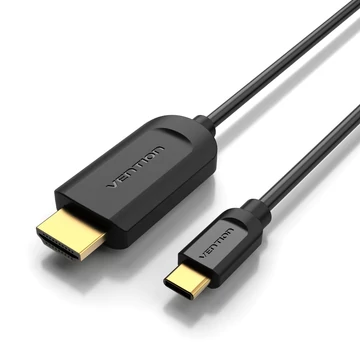 Vention USB-C -> HDMI 1.4 (fekete), 2m, kábel Vention USB-C -> HDMI 1.4 (fekete), 2m, kábel