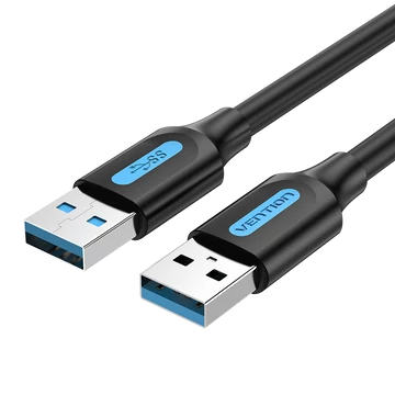 Vention USB-A 3.0/M ->  USB-A 3.0/M,  (PVC,fekete), 0,5m, kábel Vention USB-A 3.0/M ->  USB-A 3.0/M,  (PVC,fekete), 0,5m, kábel