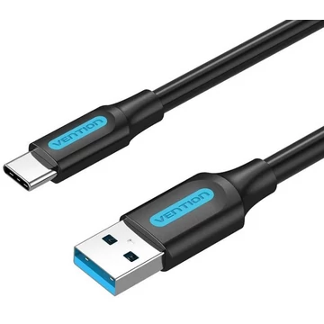 Vention USB-A 3.0/M -> USB-C/M kábel  (PVC,fekete), 0,5m, kábel Vention USB-A 3.0/M -> USB-C/M kábel  (PVC,fekete), 0,5m, kábel