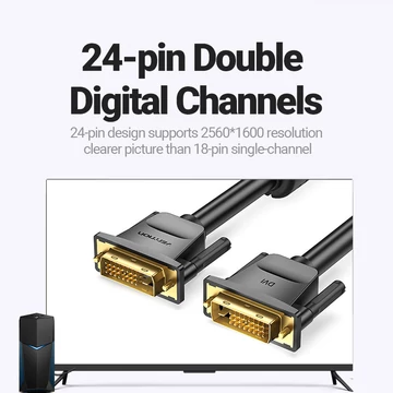 Vention DVI (24+1) -> DVI, 3m, kábel Vention DVI (24+1) -> DVI, 3m, kábel