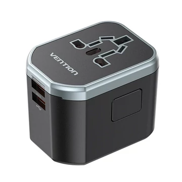 Vention USB-C+A+A (3port,20W/18W/18W, fekete,travel), töltő Vention USB-C+A+A (3port,20W/18W/18W, fekete,travel), töltő