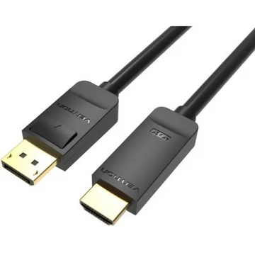 Vention Displayport 4K -> HDMI, (fekete), 1m, kábel Vention Displayport 4K -> HDMI, (fekete), 1m, kábel