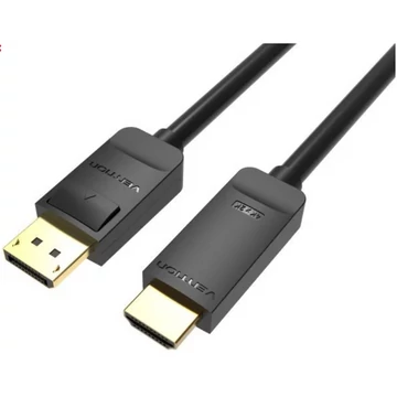 Vention Displayport 4K -> HDMI, (fekete), 2m, kábel Vention Displayport 4K -> HDMI, (fekete), 2m, kábel
