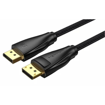 Vention Displayport/M -> Displayport/M (Szövet, fekete), 1,5m, kábel Vention Displayport/M -> Displayport/M (Szövet, fekete), 1,5m, kábel