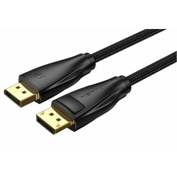Vention Displayport/M -> Displayport/M (Szövet, fekete), 5m, kábel Vention Displayport/M -> Displayport/M (Szövet, fekete), 5m, kábel