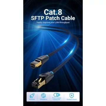 Vention SFTP Patch (Cat.8, szövet), 0,5m, kábel Vention SFTP Patch (Cat.8, szövet), 0,5m, kábel