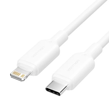 Vention USB-C 2.0 -> Lightning, (3A, fehér) 2m, kábel Vention USB-C 2.0 -> Lightning, (3A, fehér) 2m, kábel
