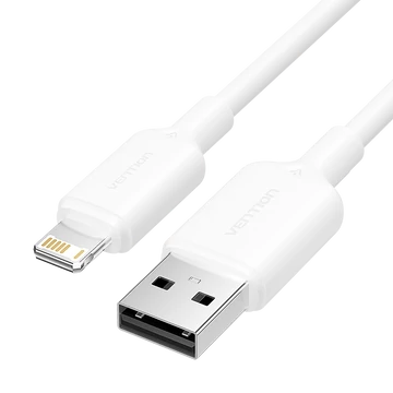 Vention USB-A 2.0 -> Lightning, (2,4A, fehér) 2m, kábel Vention USB-A 2.0 -> Lightning, (2,4A, fehér) 2m, kábel