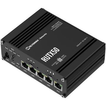 Teltonika RUTX50 4xGbE LAN 2xminiSIM 5G Dual Band Vezeték nélküli Gigabit ipari router