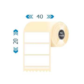 Tekercses THERMO címke 40x20mm 40/1500 Fehér Tekercses THERMO címke 40x20mm 40/1500 Fehér