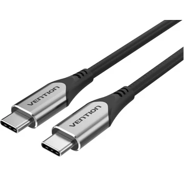Vention USB-C 3.1/M -> USB-C 3.1/M,  (szövet, szürke), 0,5m, kábel Vention USB-C 3.1/M -> USB-C 3.1/M,  (szövet, szürke), 0,5m, kábel