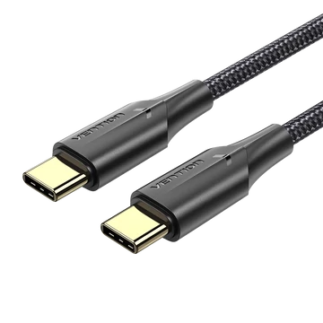 Vention Nylon USB-C -> USB-C 2.0,(3A, fekete), 1m, kábel Vention Nylon USB-C -> USB-C 2.0,(3A, fekete), 1m, kábel