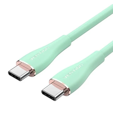 Vention USB-C 2.0/M -> USB-C 2.0/M,  (5A,szilikon,zöld), 1,5m, kábel Vention USB-C 2.0/M -> USB-C 2.0/M,  (5A,szilikon,zöld), 1,5m, kábel