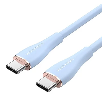 Vention USB-C 2.0/M -> USB-C 2.0/M,  (5A,szilikon,kék), 1,5m, kábel Vention USB-C 2.0/M -> USB-C 2.0/M,  (5A,szilikon,kék), 1,5m, kábel