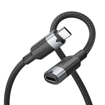Vention USB-C 3.2/M -> USB-C 3.2/F, 1m,(hosszabbító, fekete, Gen2, 10Gbps), kábel Vention USB-C 3.2/M -> USB-C 3.2/F, 1m,(hosszabbító, fekete, Gen2, 10Gbps), kábel