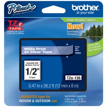 Brother TZe-135 12 mm széles 8 m hosszú szalagkazetta Brother TZe-135 12 mm széles 8 m hosszú szalagkazetta