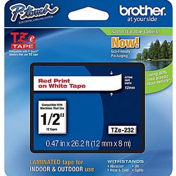 Brother TZe-232 12 mm széles 8 m hosszú szalagkazetta Brother TZe-232 12 mm széles 8 m hosszú szalagkazetta