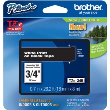 Brother TZe-345 18 mm széles 8 m hosszú szalagkazetta Brother TZe-345 18 mm széles 8 m hosszú szalagkazetta