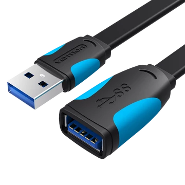Vention USB 3.0 (hosszabbító, lapos, fekete), 0,5m, kábel Vention USB 3.0 (hosszabbító, lapos, fekete), 0,5m, kábel