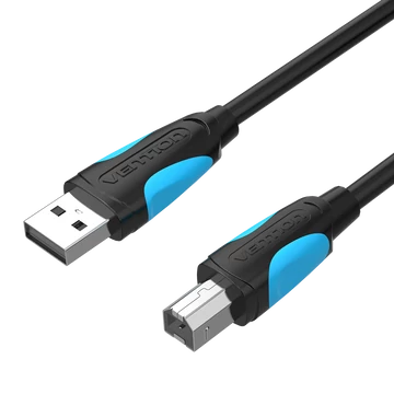 Vention USB-A 2.0 -> USB-B 2.0 (fekete), 10m, Vention Vention USB-A 2.0 -> USB-B 2.0 (fekete), 10m, Vention