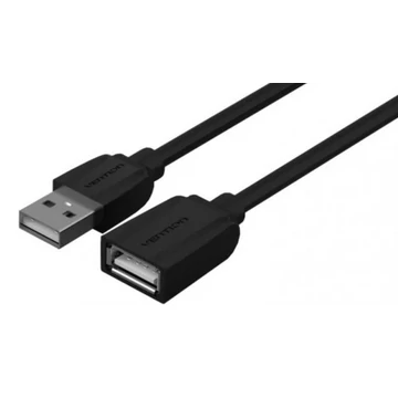 Vention USB-A 2.0/M -> USB-A 2.0/F  (hosszabbító,PVC,fekete), 5m, kábel Vention USB-A 2.0/M -> USB-A 2.0/F  (hosszabbító,PVC,fekete), 5m, kábel