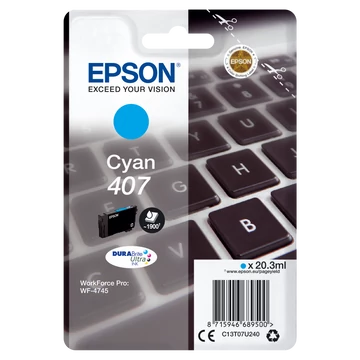 Epson T07U2 Tintapatron Cyan 20,3ml No.407 Epson T07U2 Tintapatron Cyan 20,3ml No.407