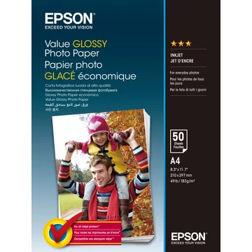 Epson fényes fotópapír (A4, 50 lap, 183g) Epson fényes fotópapír (A4, 50 lap, 183g)