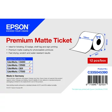 Epson prémium matt inkjet címke 102mm x 50m Epson prémium matt inkjet címke 102mm x 50m