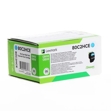 Lexmark CX410/510 High Corporate Toner Cyan 3K (Eredeti) 80C2HCE Lexmark CX410/510 High Corporate Toner Cyan 3K (Eredeti) 80C2HCE