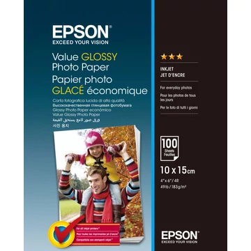 Epson fényes fotópapír (10x15, 100 lap, 183g) Epson fényes fotópapír (10x15, 100 lap, 183g)