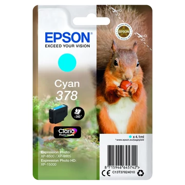 Epson T3782 Tintapatron Cyan 4,1 ml No.378 Epson T3782 Tintapatron Cyan 4,1 ml No.378