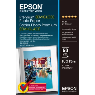 Epson selyemfényű fotópapír (10x15, 50 lap, 251g) Epson selyemfényű fotópapír (10x15, 50 lap, 251g)