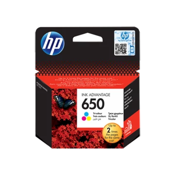 HP CZ102AE Tintapatron Color 200 oldal kapacitás No.650 HP CZ102AE Tintapatron Color 200 oldal kapacitás No.650