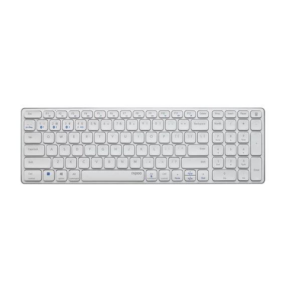 Rapoo billentyűzet E9700M bluetooth (3.0+4.0) + 2,4Ghz vezeték nélküli, fehér
