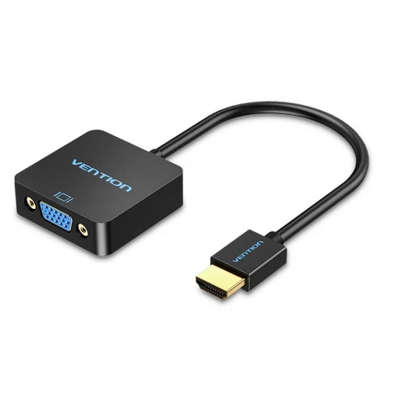 Vention HDMI -> VGA, 0,15m, (+ Micro USB/F & Audio Port, fekete), konverter