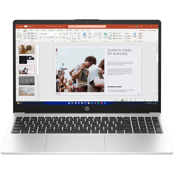 HP 250 G10, 15.6" FHD AG UWVA  250Nits, Intel Core i5 1334U 10C, 8GB, 512GB PCIe SSD, IntelR IrisR Xe, Silver, WIN11,ujjlenyomat olvasó, háttérvilágításos billentyűzet,3év garancia
