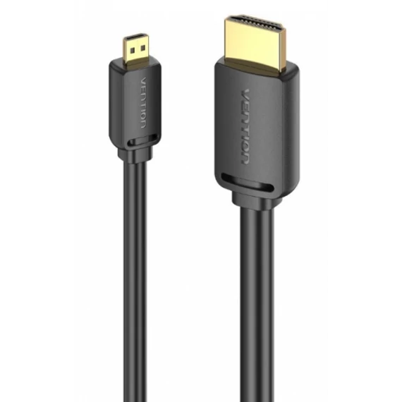 Vention micro HDMI/M -> HDMI/M (4K,HD,fekete), 1m, kábel