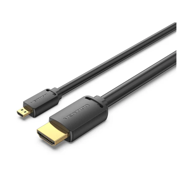Vention micro HDMI/M -> HDMI/M (4K,HD,fekete), 1,5m, kábel