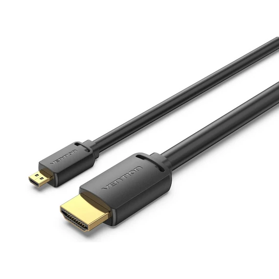 Vention micro HDMI/M -> HDMI/M (4K,HD,fekete), 3m, kábel