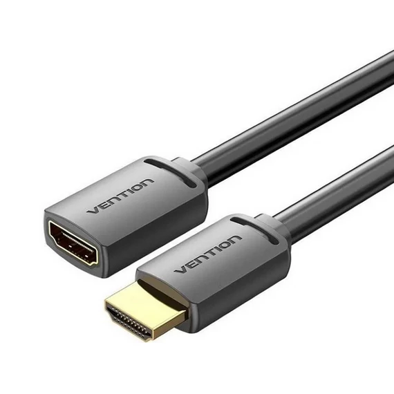 Vention HDMI/M -> HDMI/F (4K, HD, PVC, fekete), 1m, kábel