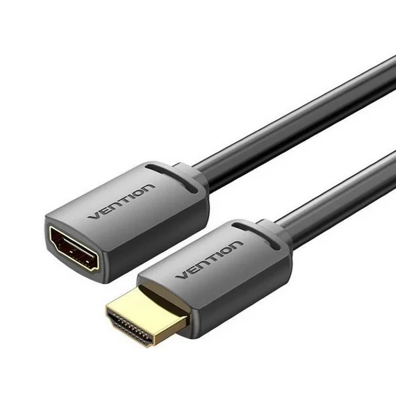 Vention HDMI/M -> HDMI/F (4K, HD, PVC, fekete), 1,5m, kábel