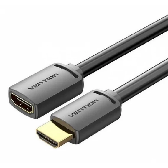 Vention HDMI/M -> HDMI/F (4K, HD, PVC, fekete), 5m, kábel