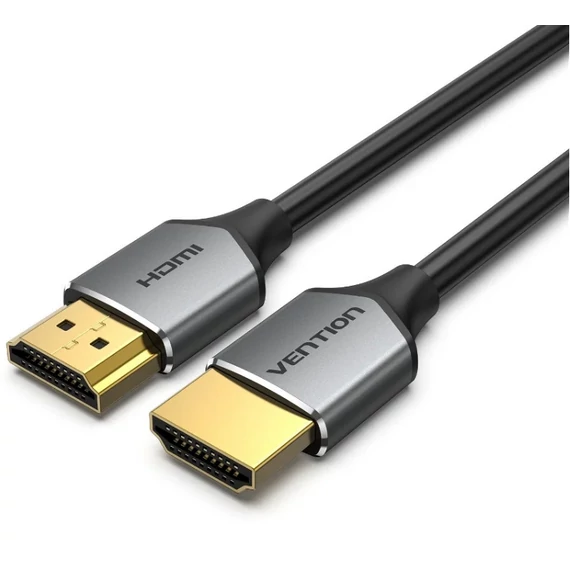 Vention HDMI -> HDMI, (Ultra vékony kivitel, Szürke Aluminum Ötvözet), 0,5m, kábel